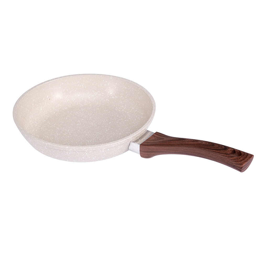 28X5.5CM white medicinal stone coating  Aluminum frying pan with glass lid DB-2855B