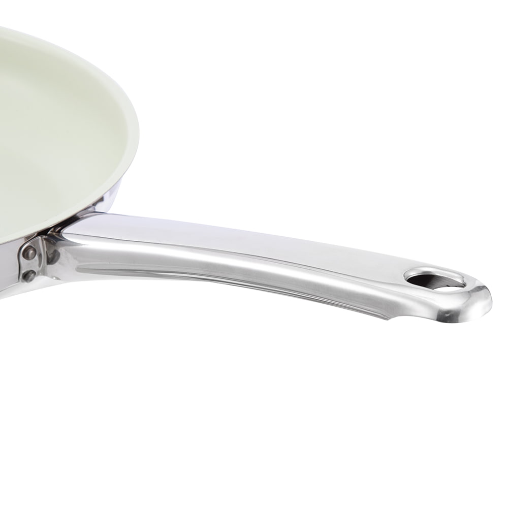 24X4.5cm Olive Green Food Safety Coated  Stainless Steel 304 Frying Pan JY-2445L