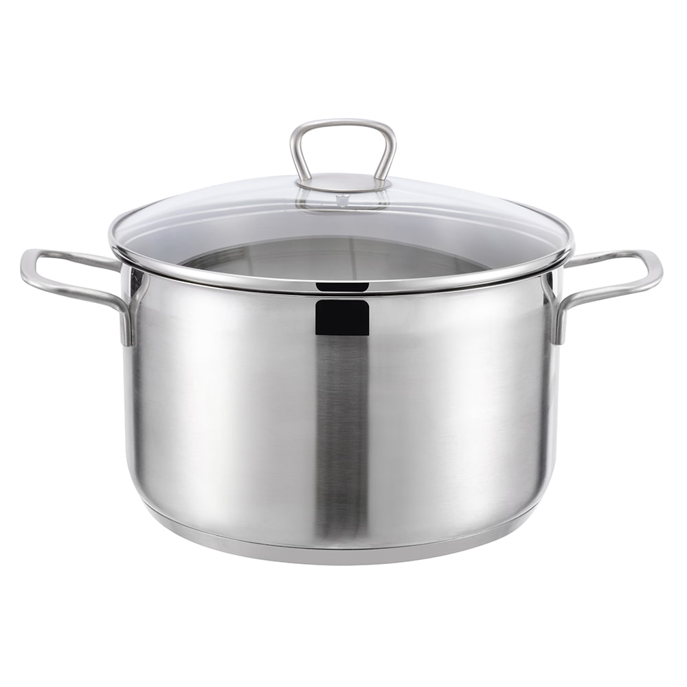 24*10CM Glass lid double side handle stockpot JY-2410ST