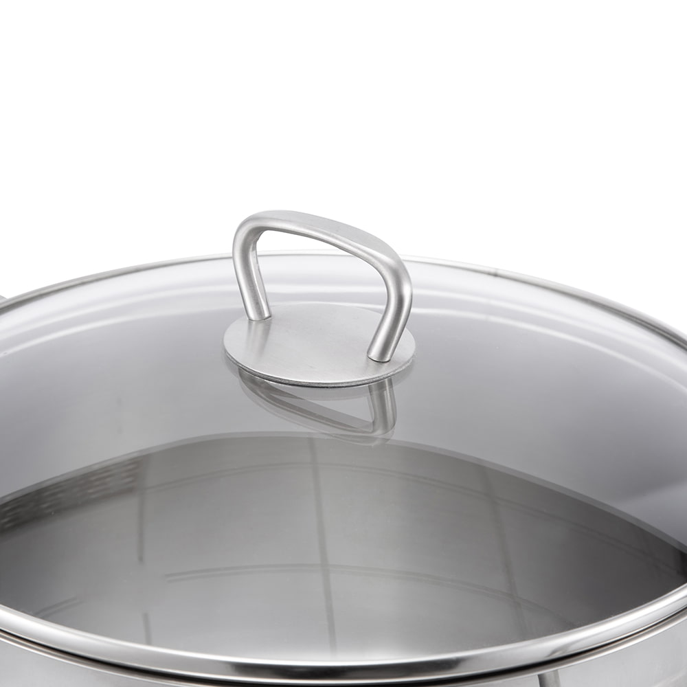 24*10CM Glass lid double side handle stockpot JY-2410ST