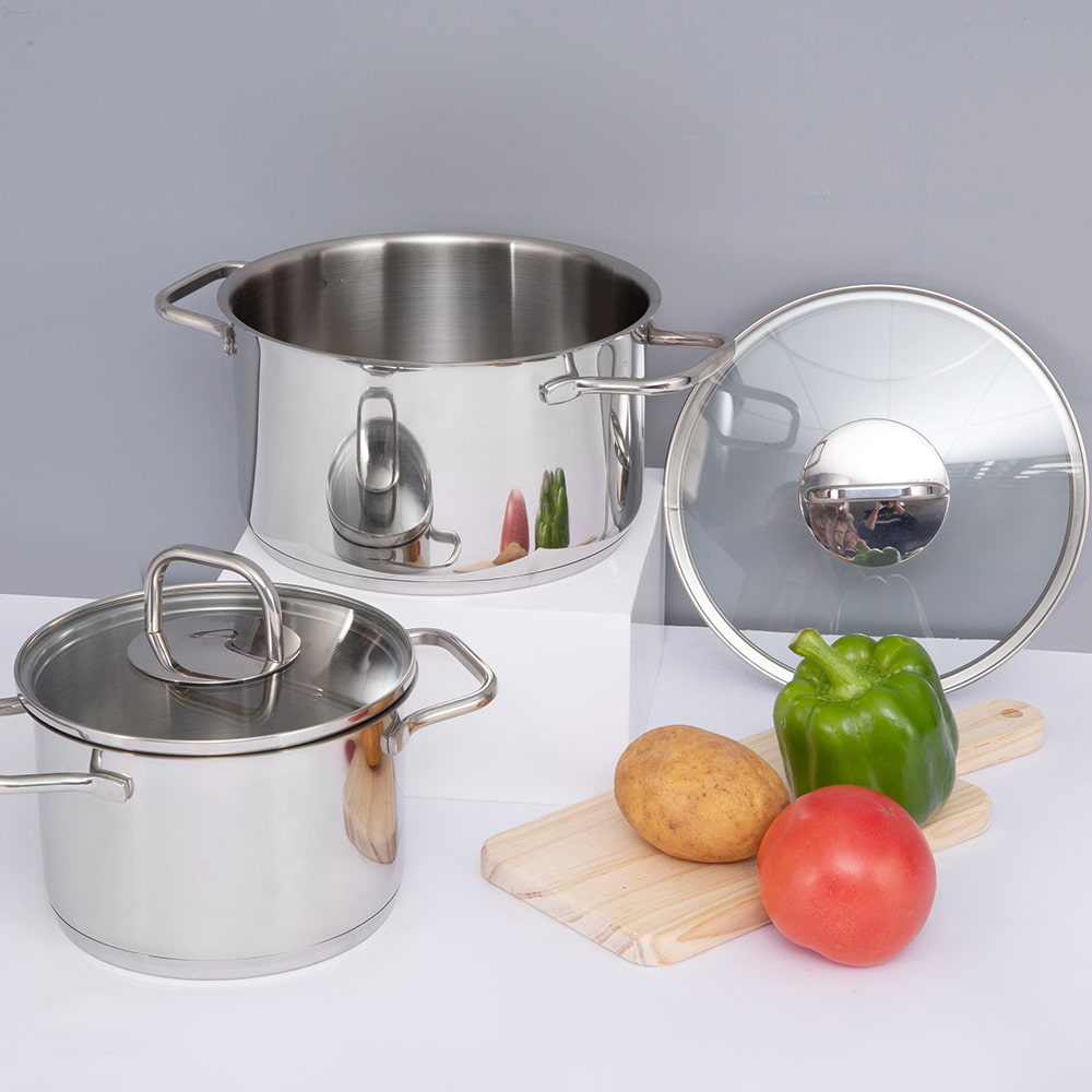 20*9CM Double side handle flat lid stockpot JY-2009HJ