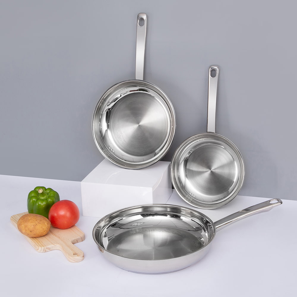 24*4.5cm stainless skillet without lid compatible with all cooktops JY-2445ZX