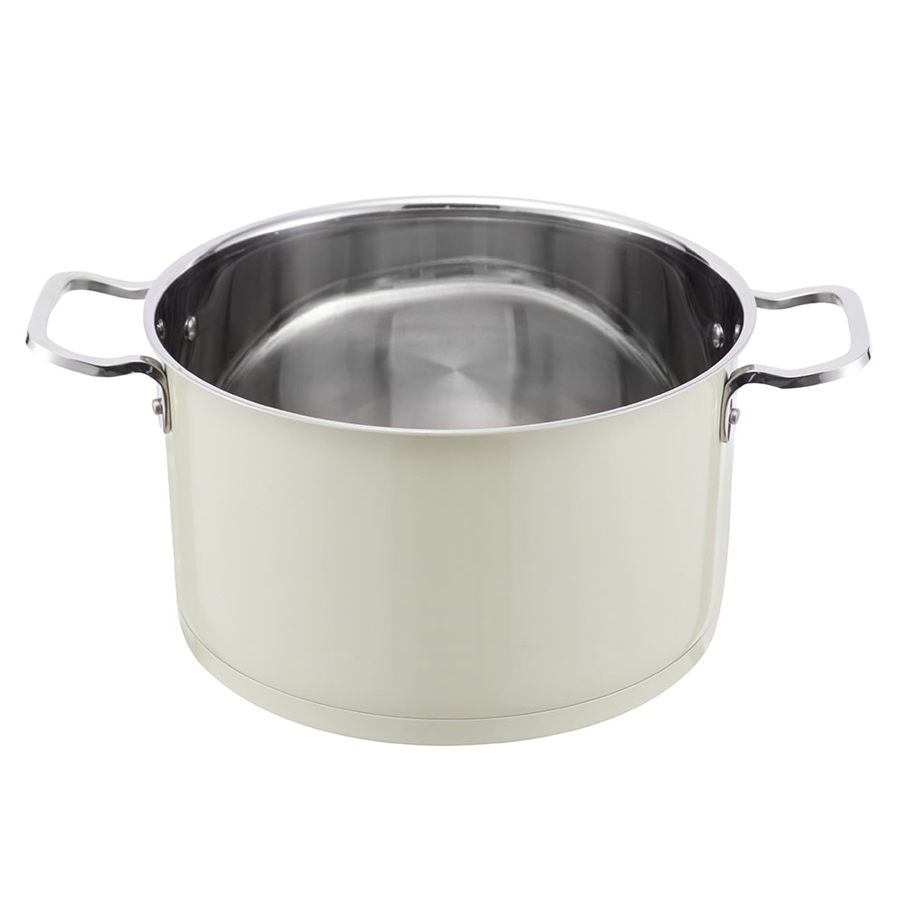 24X14cm Olive Green Food Safety Coated  Stainless Steel 304 Stockpot JY-2414L