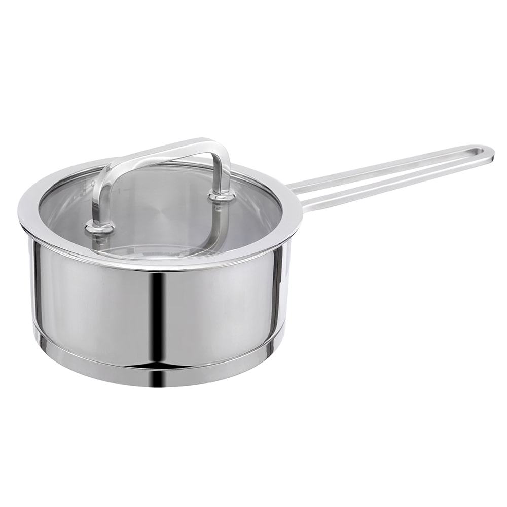 16*7.5CM Single long handle SUS304 lid saucepan  JY-1675ZFD