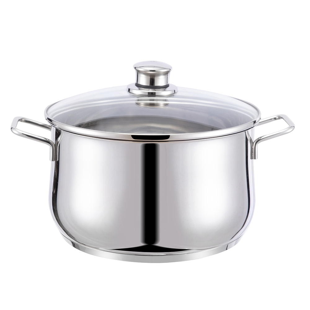 24*13.8CM Double side handle glass lid stockpot JY-24138ZX