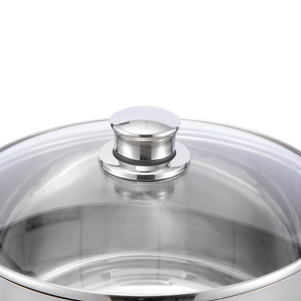 24*13.8CM Double side handle glass lid stockpot JY-24138ZX