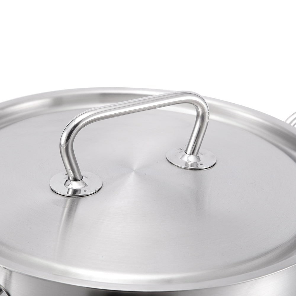 24*13.8CM Double side handle stainless steel lid stockpot JY-24138DGB