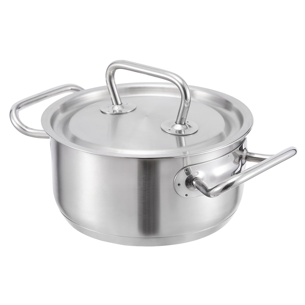 24*13.8CM Double side handle stainless steel lid stockpot JY-24138DGB