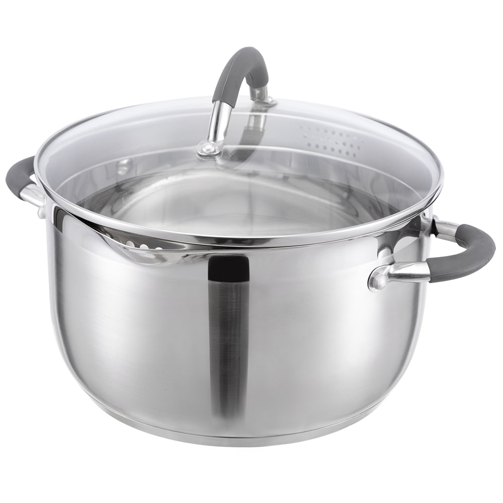 24*13.8CM Double side handle glass lid stockpot JY-24138DZ