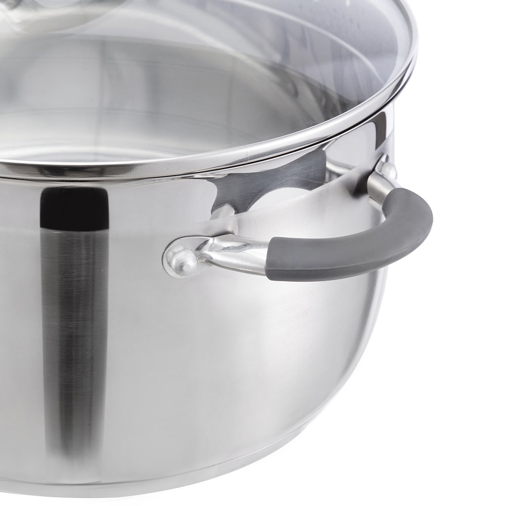 20*11.5CM Double side handle stockpot with glass lid  JY-20115DZ