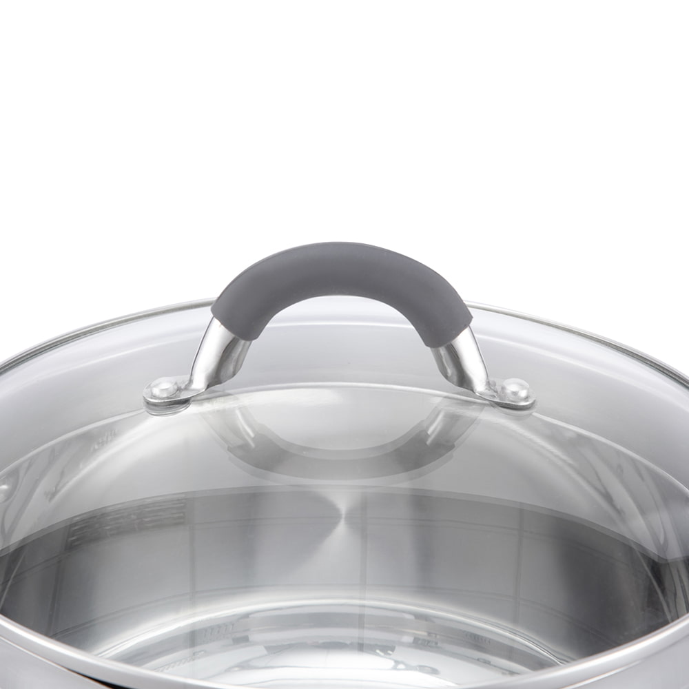 20*11.5CM Double side handle stockpot with glass lid  JY-20115DZ