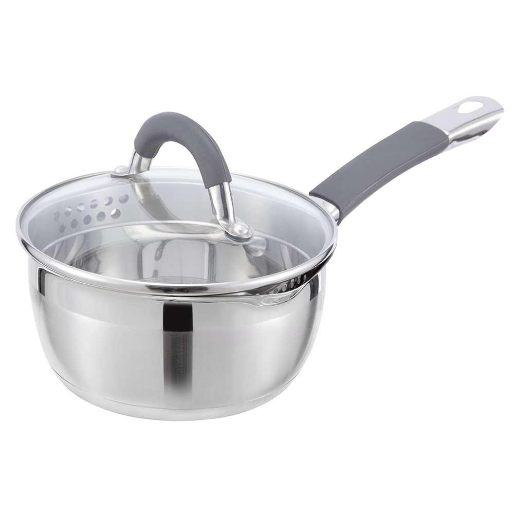 18*10.5CM Single long handle glass lid saucepan JY-18105DZ