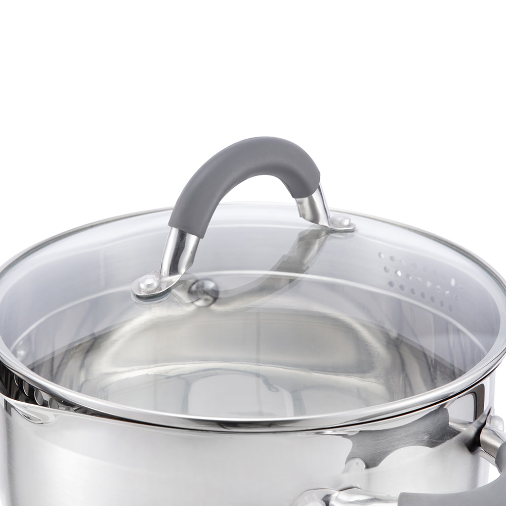 20*11.5CM Double side handle stockpot with glass lid  JY-20115DZ