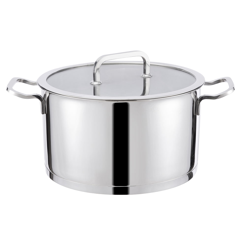 24*13.8CM Double side handle SUS304 lid stockpot JY-24138ZFD