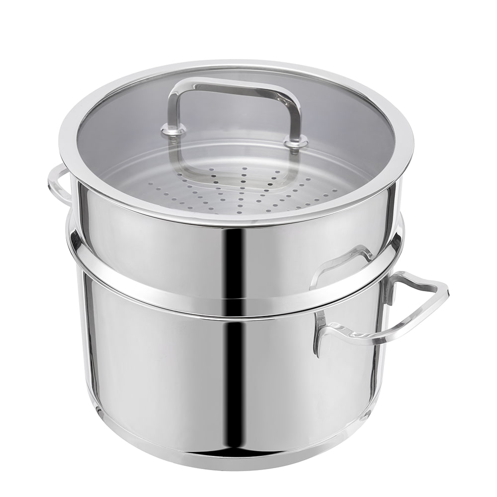 24*13.8CM Double side handle SUS304 lid stockpot JY-24138ZFD