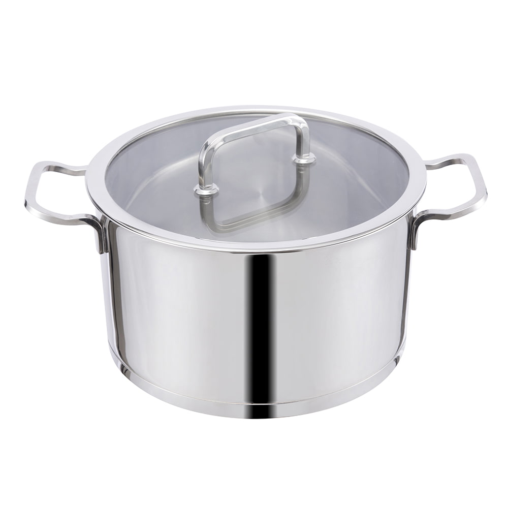 24*13.8CM Double side handle SUS304 lid stockpot JY-24138ZFD