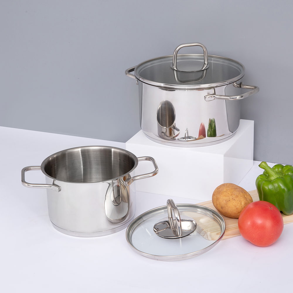 24*13.5CM Double side handle flat lid stockpot JY-24135HJ