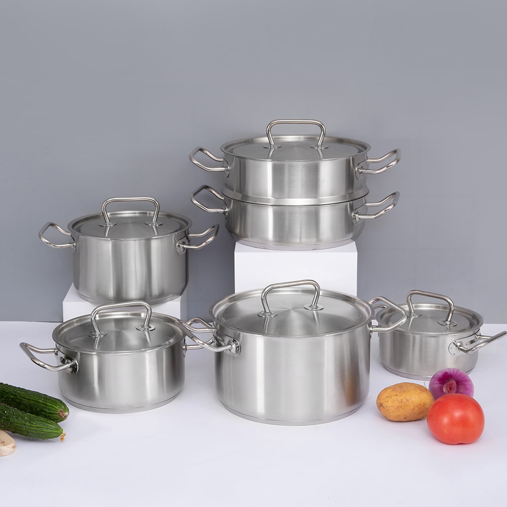 20*11.5CM Double side handle stainless steel lid stockpot JY-20115DGB