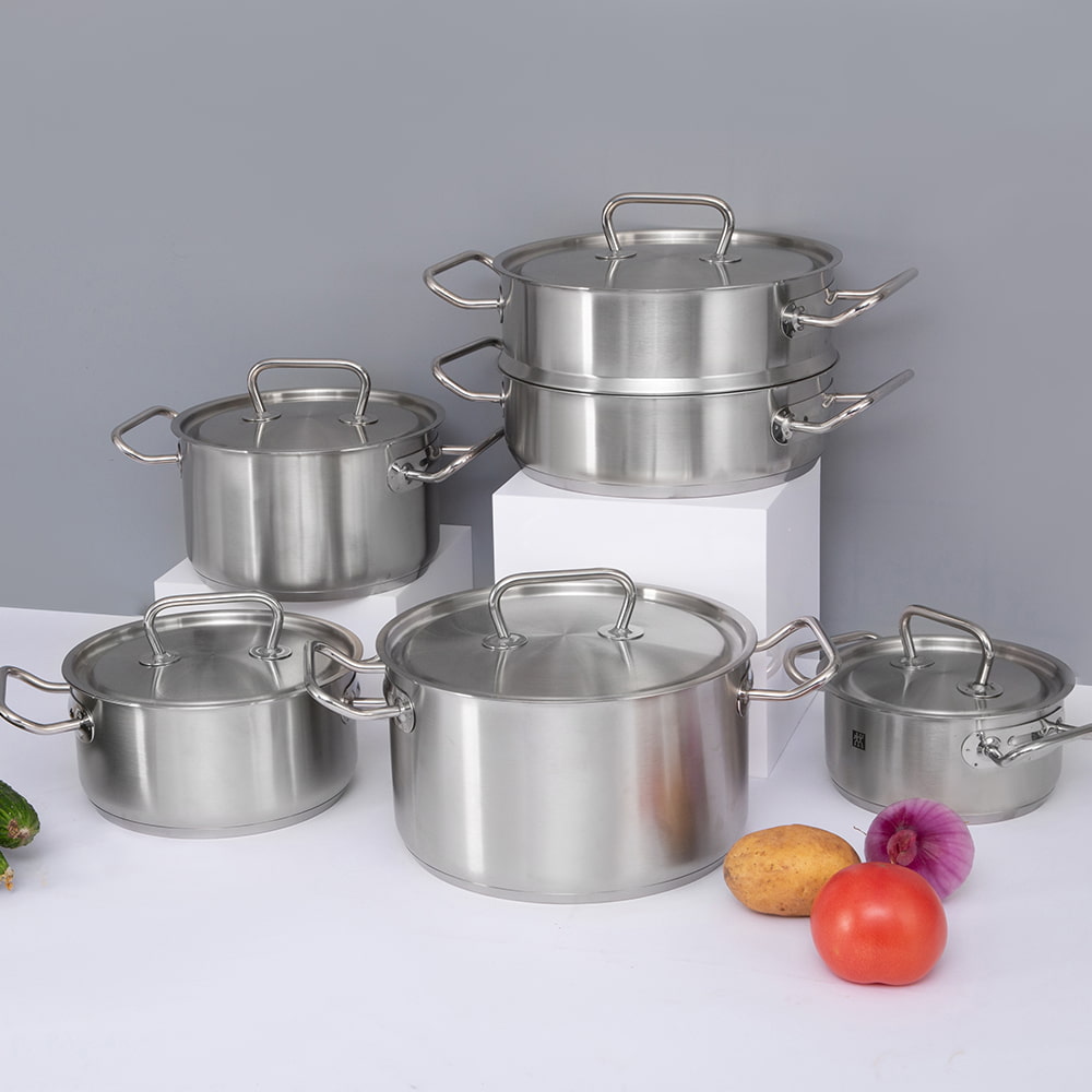 24*13.8CM Double side handle stainless steel lid stockpot JY-24138DGB