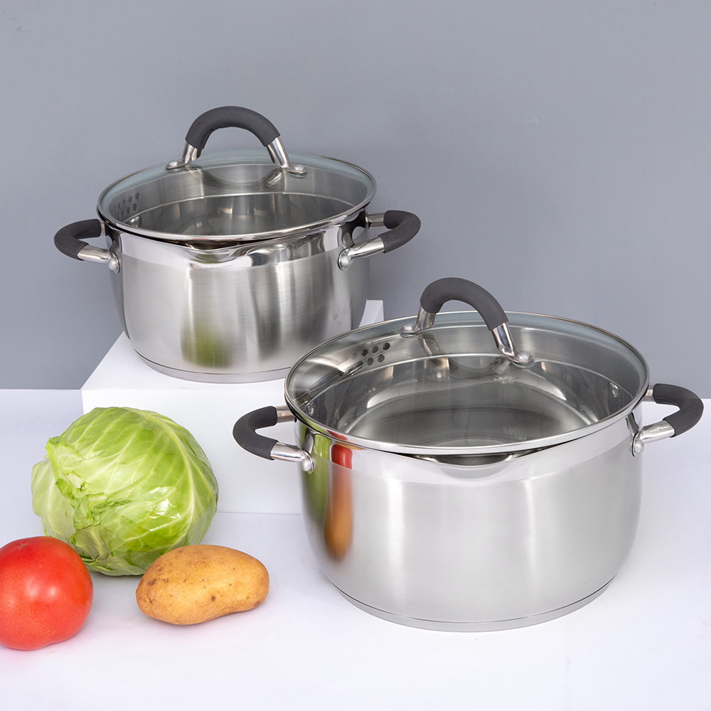 20*11.5CM Double side handle stockpot with glass lid  JY-20115DZ