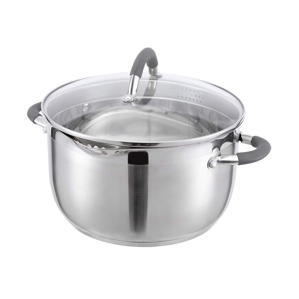 20*11.5CM Double side handle stockpot with glass lid  JY-20115DZ