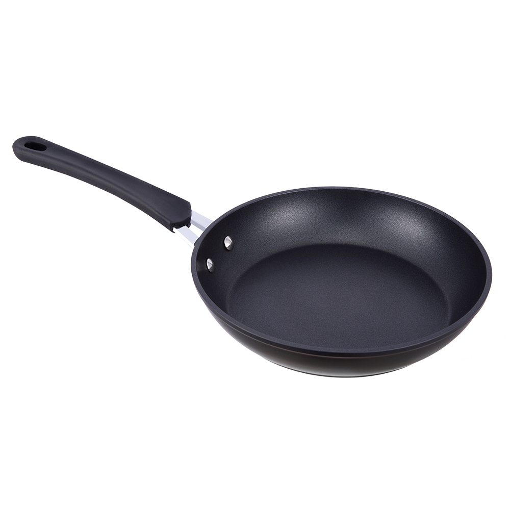 28*5.3cm black non-stick aluminum frying pan without lid