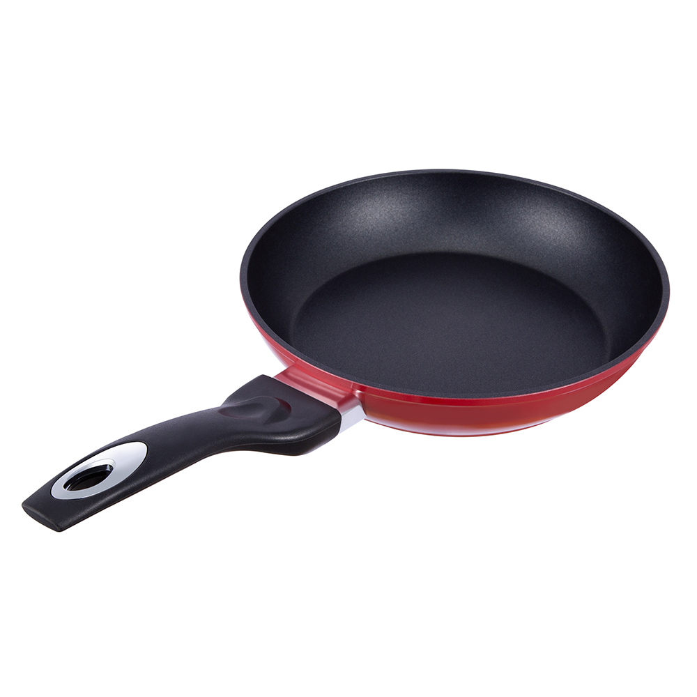 20*4.2cm black/red non-stick aluminum frying pan without lid JY-RF29-1-2042