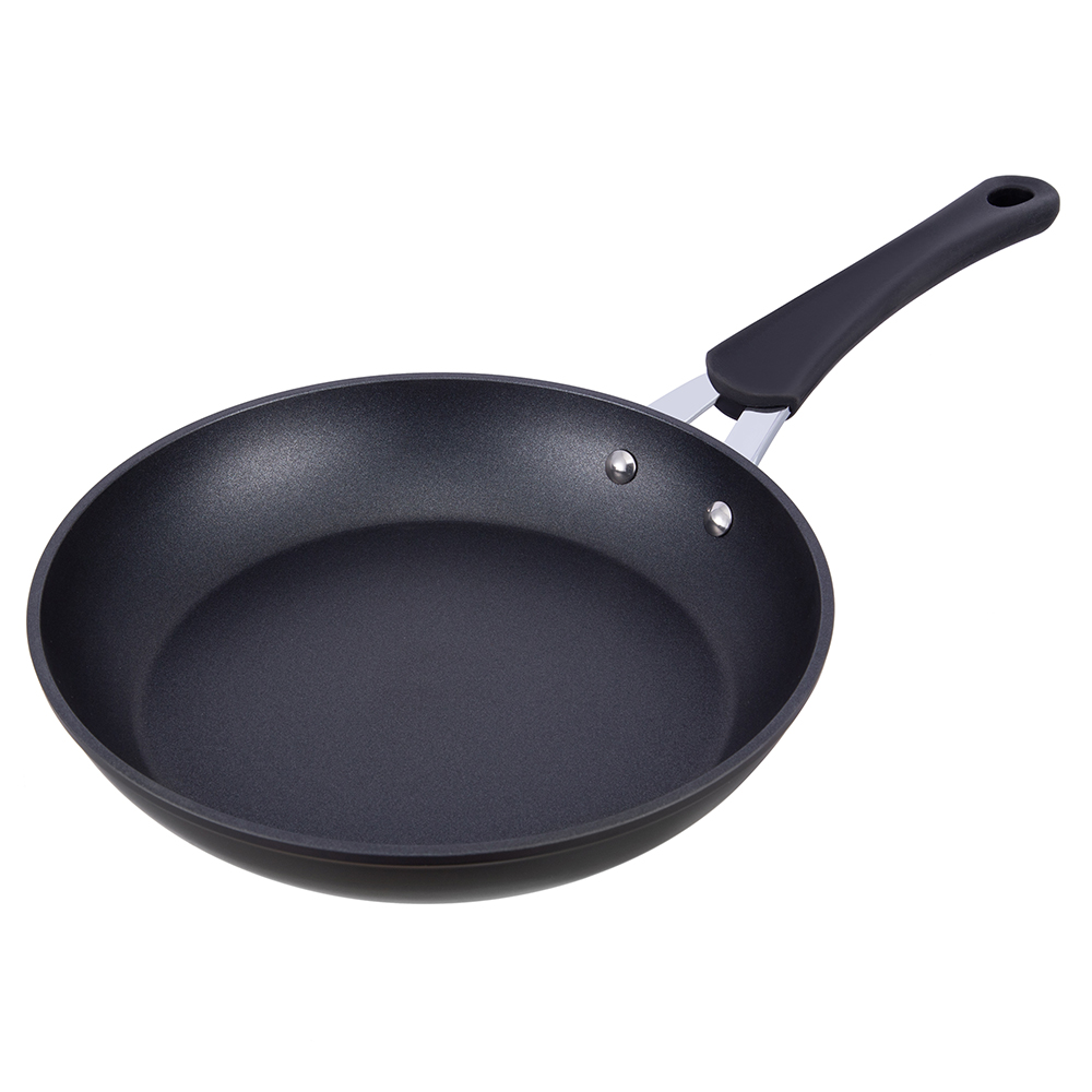 28*5.3cm black non-stick aluminum frying pan without lid