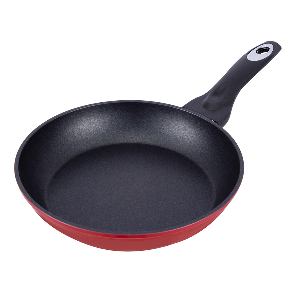 20*4.2cm black/red non-stick aluminum frying pan without lid JY-RF29-1-2042