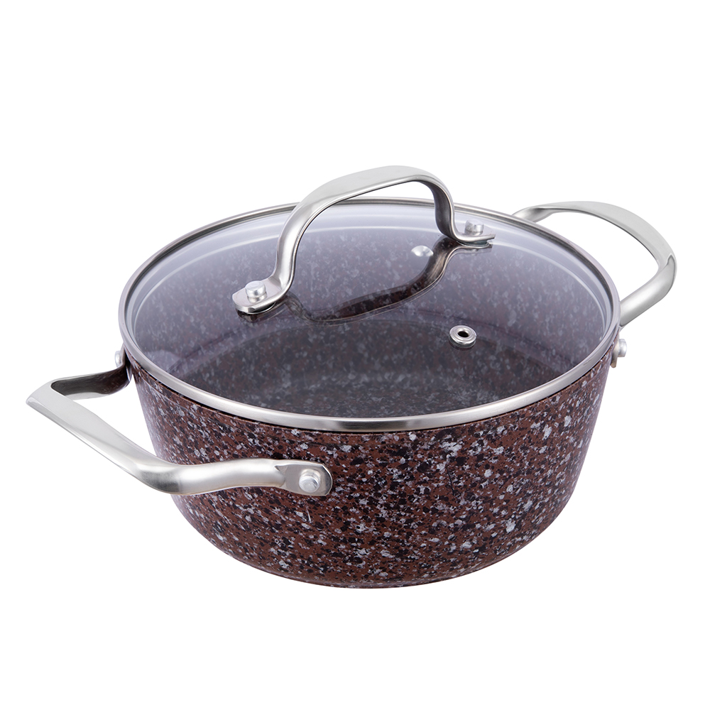 24cm Aluminum alloy nonstick stone coating stock pot casserole soup pot JY-HGYG-1-24105