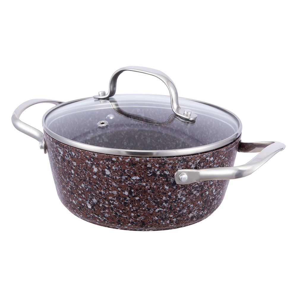 24cm Aluminum alloy nonstick stone coating stock pot casserole soup pot JY-HGYG-1-24105