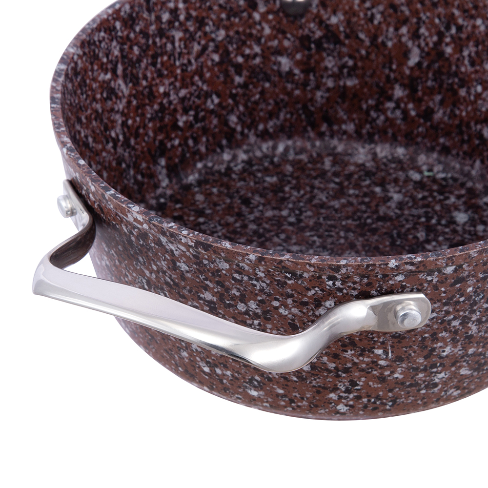 20*8.5cm granite coated non-stick aluminum stockpot with glass lid JY-HGYG-1-2085